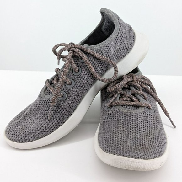 Allbirds TR Tree Runners Sneakers 8 Mist Grey White Stretch Knit Comfort Lace Up - Picture 11 of 12